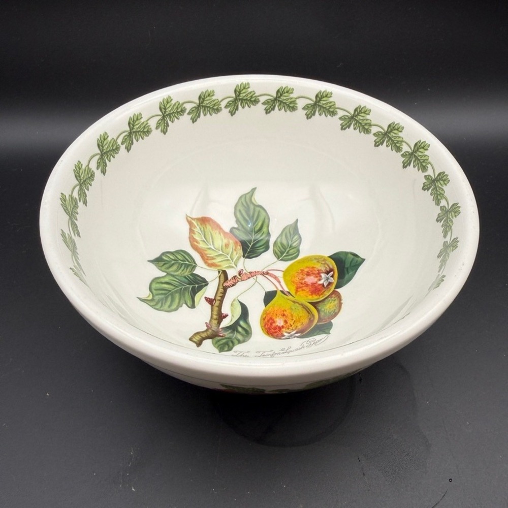 Vtg Portmeirion Pomona Serving Mixing Bowl 6 3/4" Squash Pear Fruit Laurel Trim